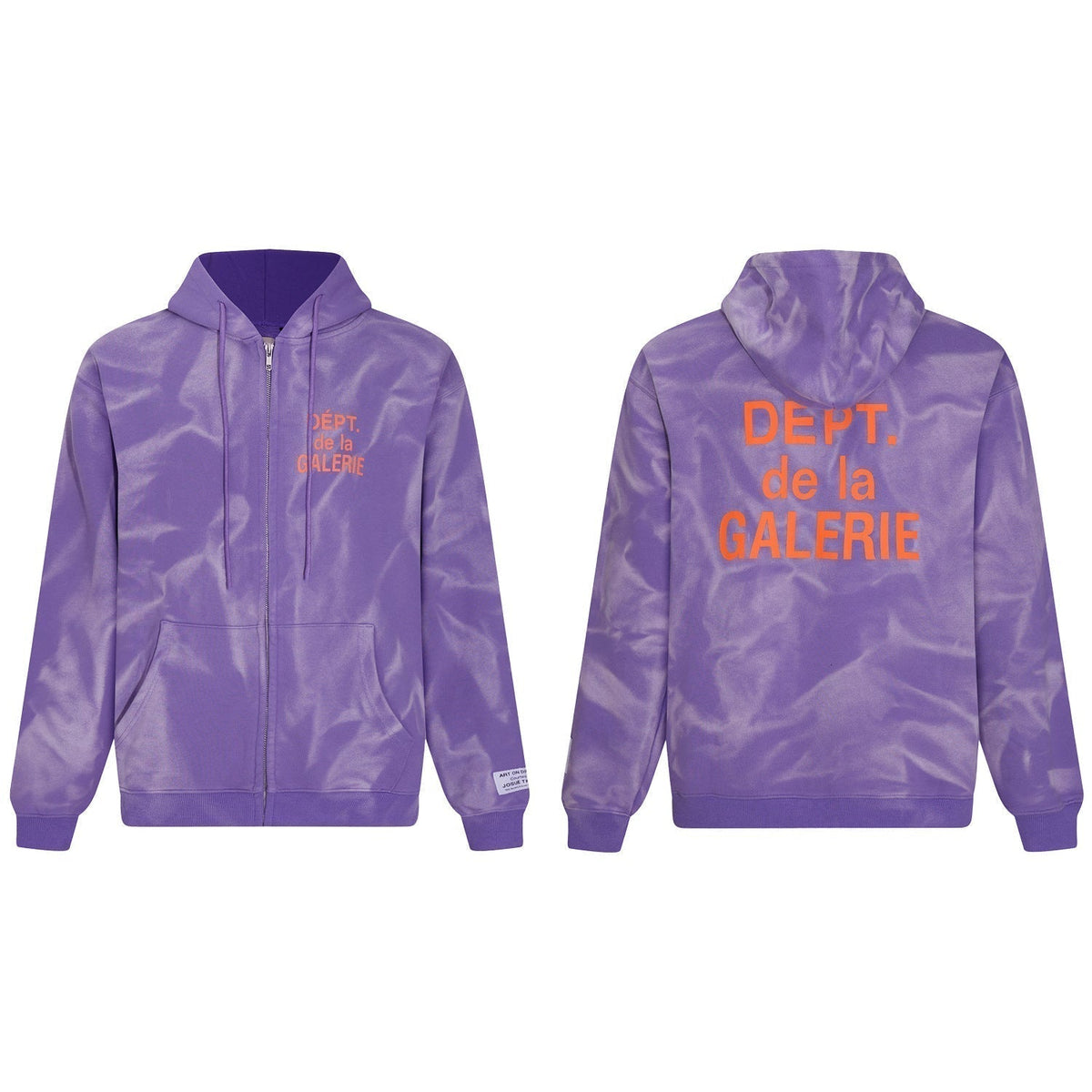 Gallery Dept Hoodie Letter Tie-Dye Washed Hooded Sweater Cardigan Jacket