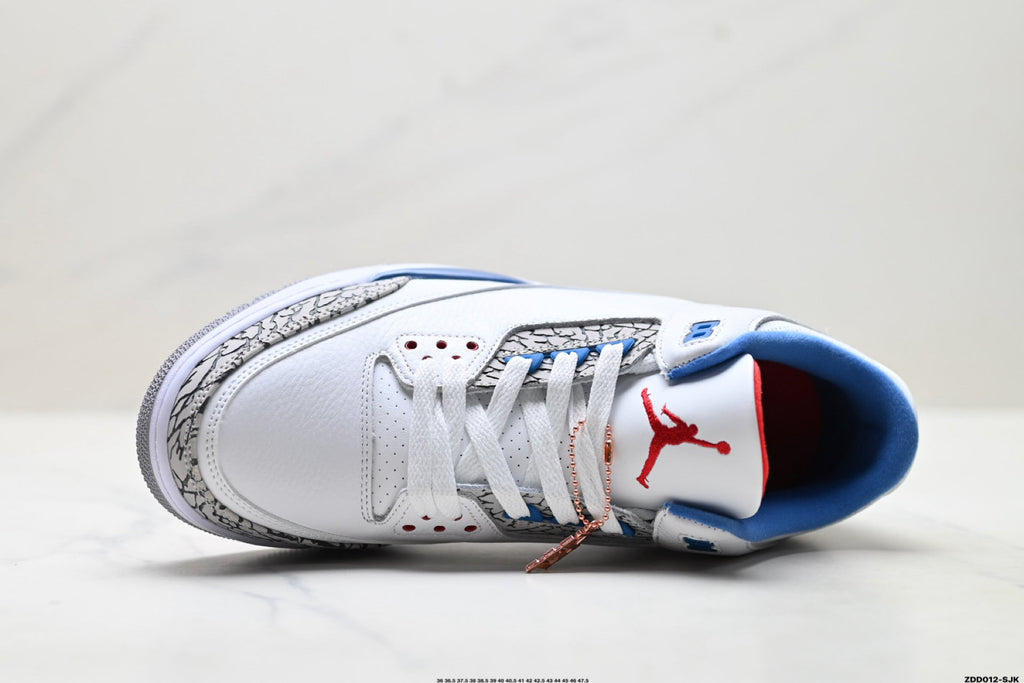 Air Jordan 3 Retro White Royal Blue Cement Sneakers