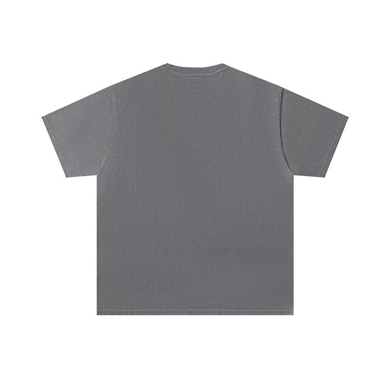 VALE USA Washed Gray Rhinestone Graphic T-Shirt