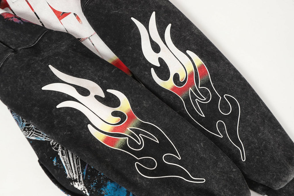 Godspeed Acid-Wash Graphic Pullover Hoodie