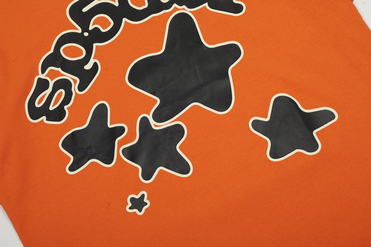 Sp5der Orange Star Graphic T-Shirt