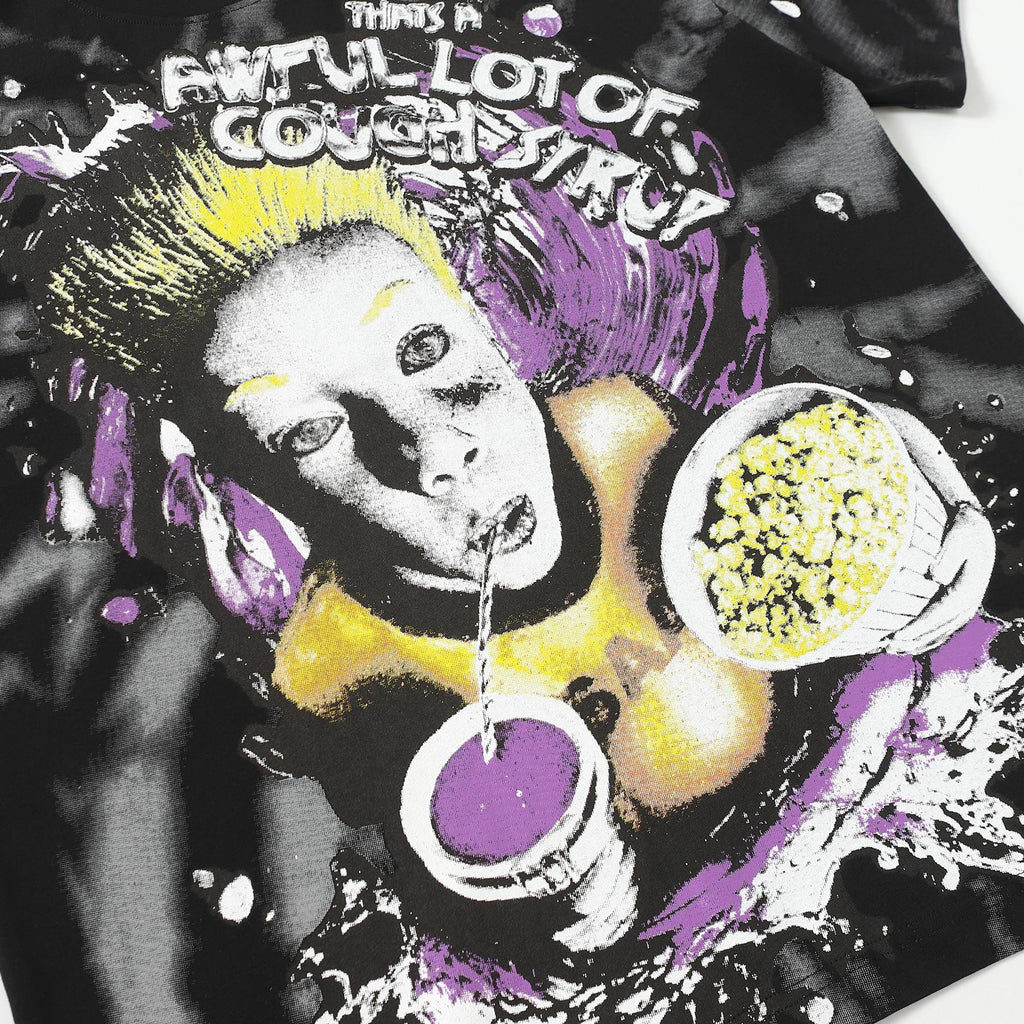 THAT'S A AWFUL LOT OF COUGH SYRUP Black Front & Back Graphic T-Shirt