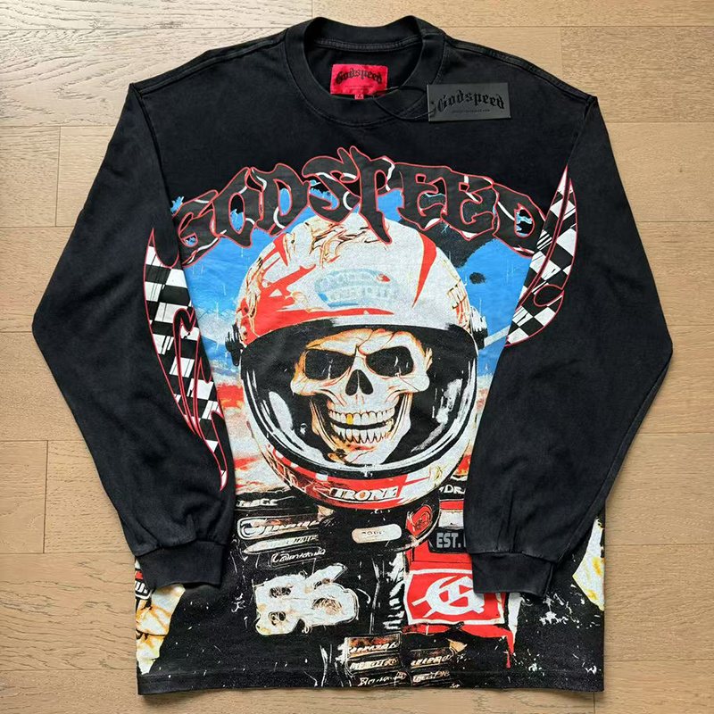 Godspeed Out of Many One Racing Graphic Long-Sleeve T-Shirt