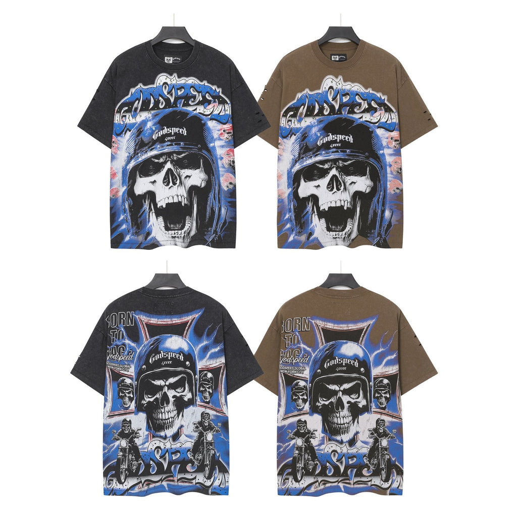 Godspeed Born to Raise Hell Distressed Graphic T-Shirt