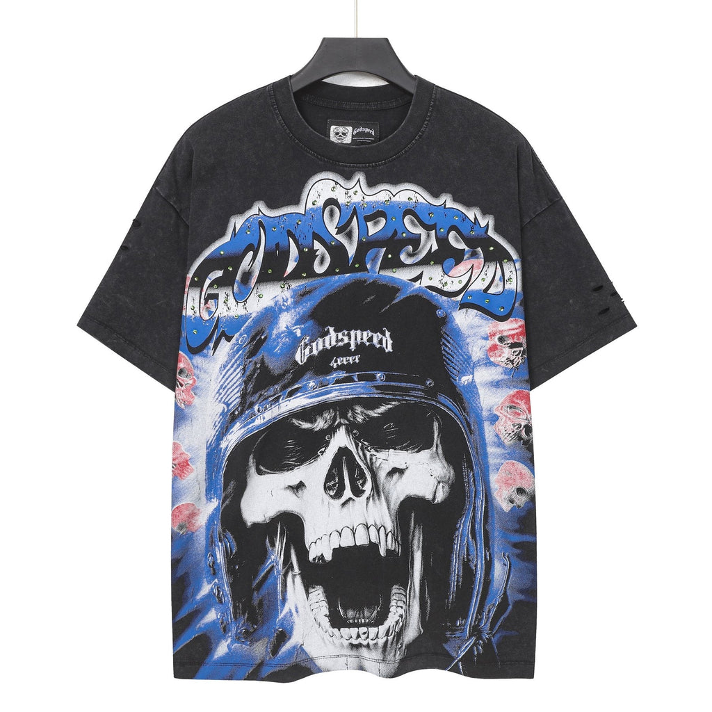 Godspeed Born to Raise Hell Distressed Graphic T-Shirt