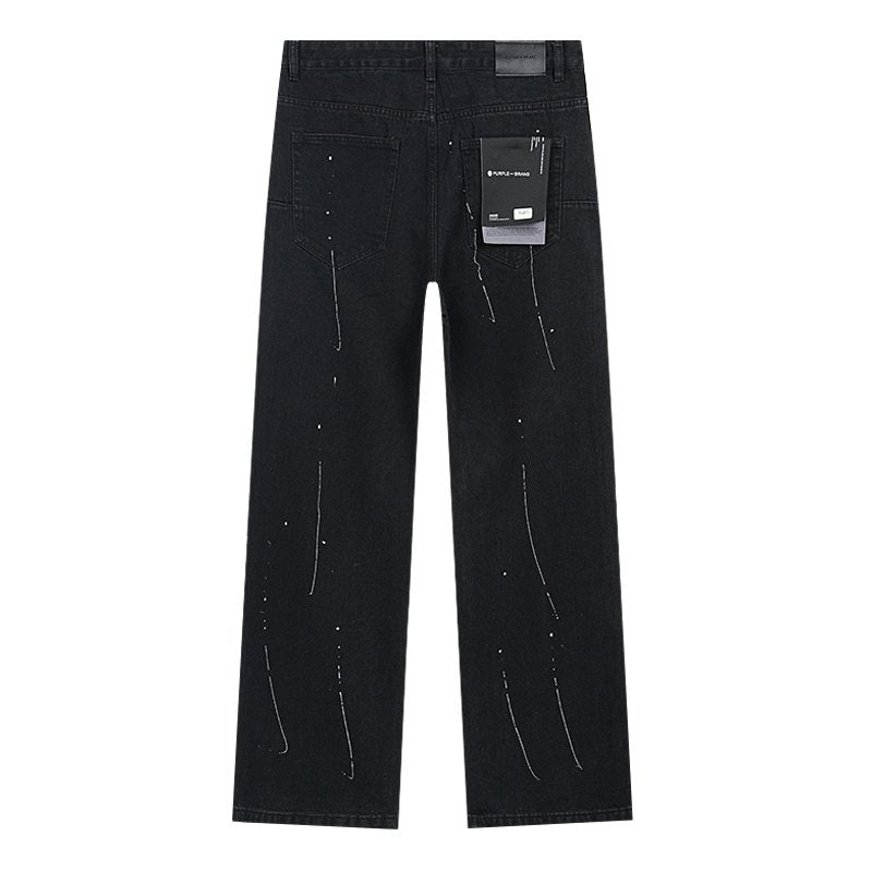 Purple Brand Paint-Splatter Distressed Jeans