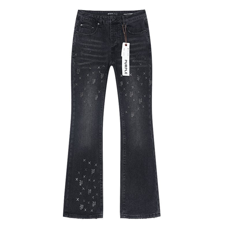 Purple Brand Rhinestone Flared Jeans