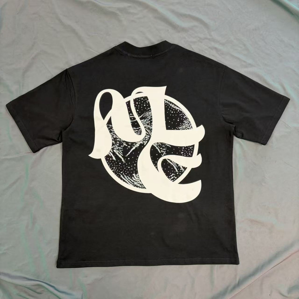 MIXED EMOTION Black Cherub Abstract Graphic T-Shirt
