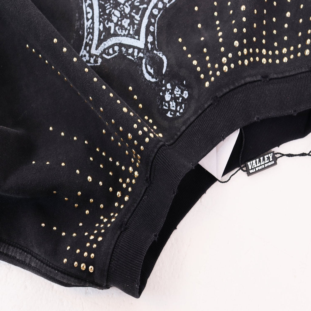 VALE USA Studded Cross Graphic T-Shirt