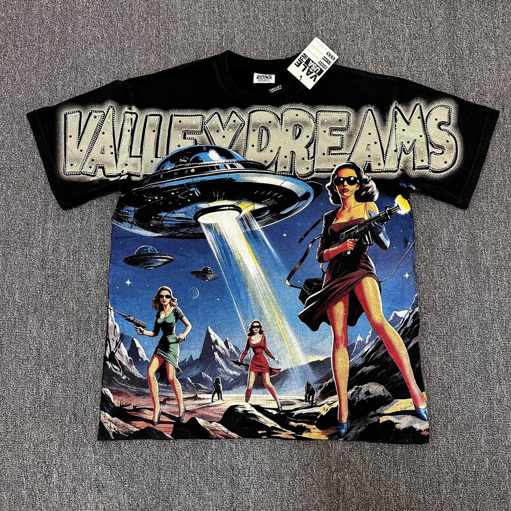 VALE USA Valley Dreams UFO Graphic T-Shirt