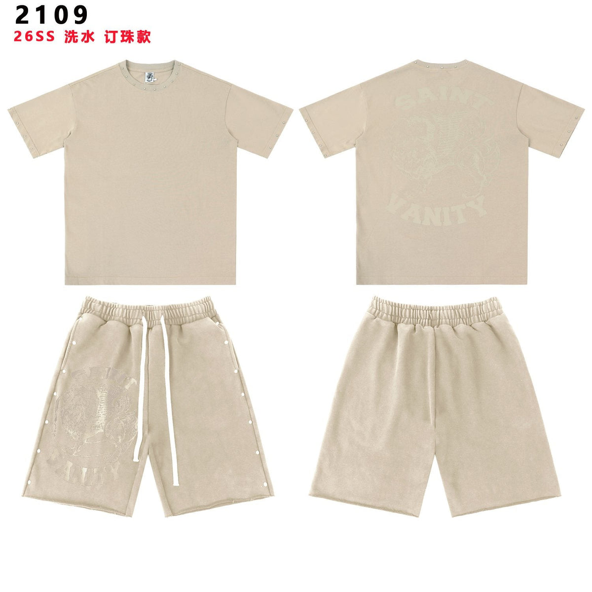 SAINT Vanity Lion Graphic Short-Sleeve Set
