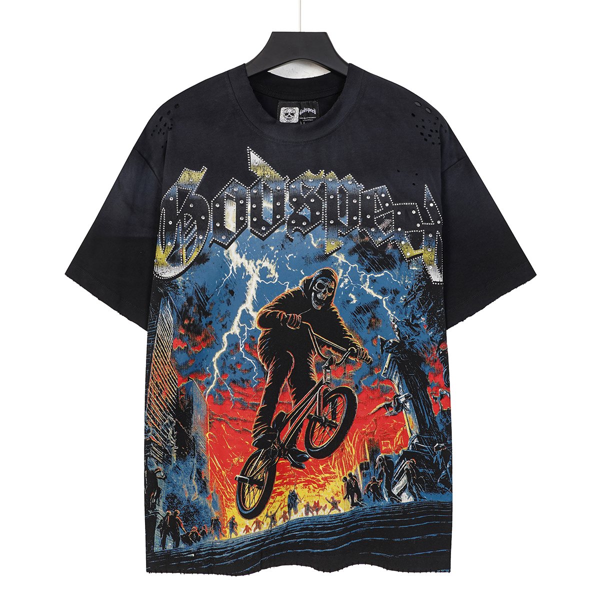 Godspeed Cyclist Graphic Distressed T-Shirt