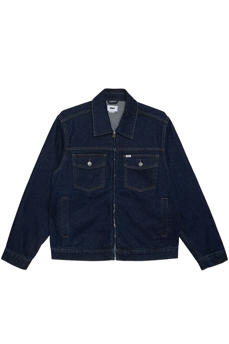 OBEY BASE TRUCKER JACKET Rinse Indigo