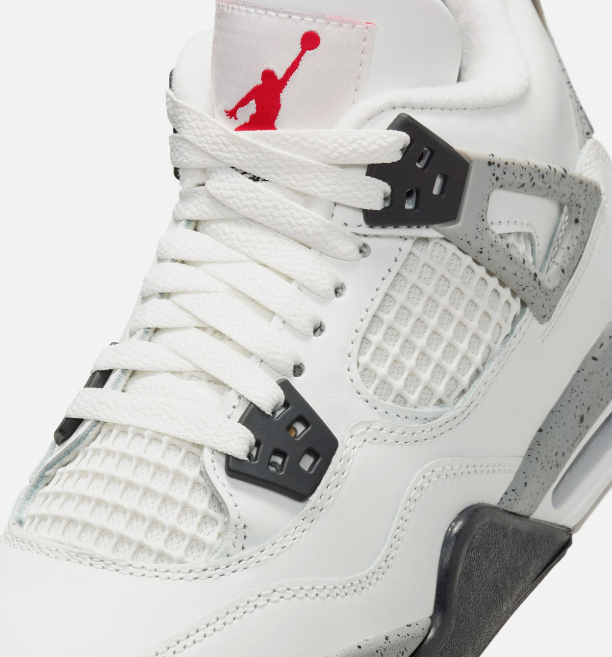 Air Jordan 4 Retro White Cement Grade School Lifestyle Shoe – Summit White/Fire Red/Cement Grey/Black