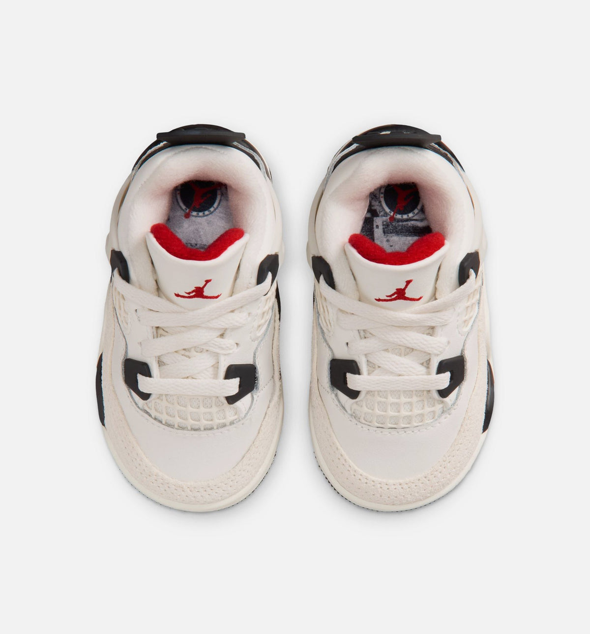 Air Jordan 4 Retro Flight Club Infant/Toddler Sneakers - Sail/Black/University Red