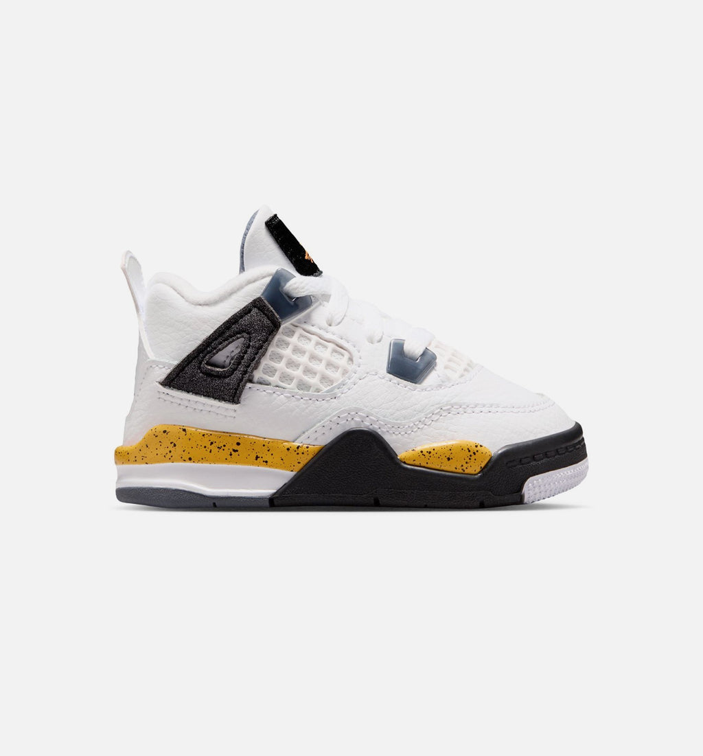 Air Jordan 4 Retro Rare Air Tour Yellow | Infant/Toddler Lifestyle Shoe | White/Dark Stucco/Black/Tour Yellow