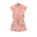 Denim Tears Pink Floral Wreath Print Camp Collar Short Sleeve Shirt & Drawstring Shorts