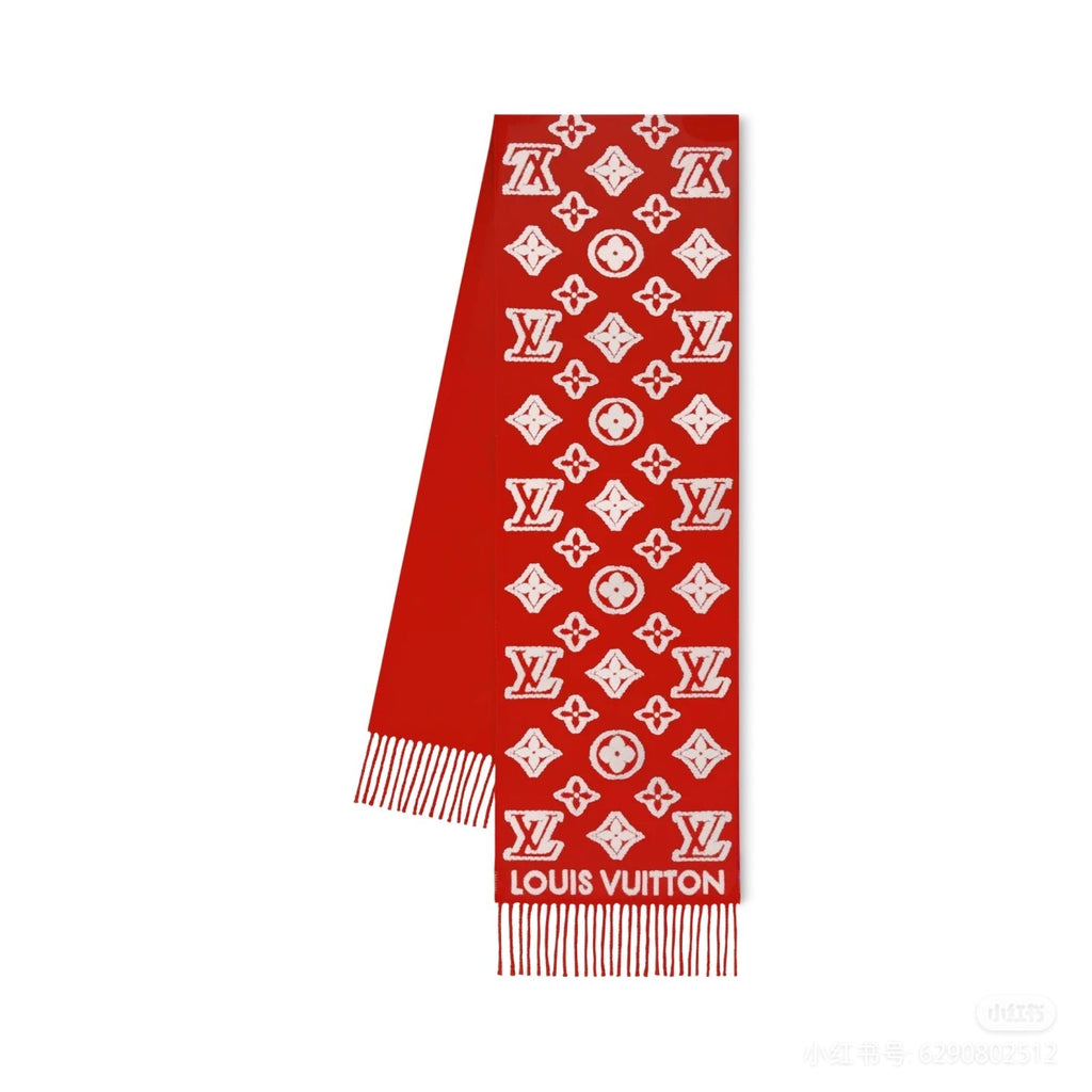 Louis Vuitton Style Monogram Knit Scarf