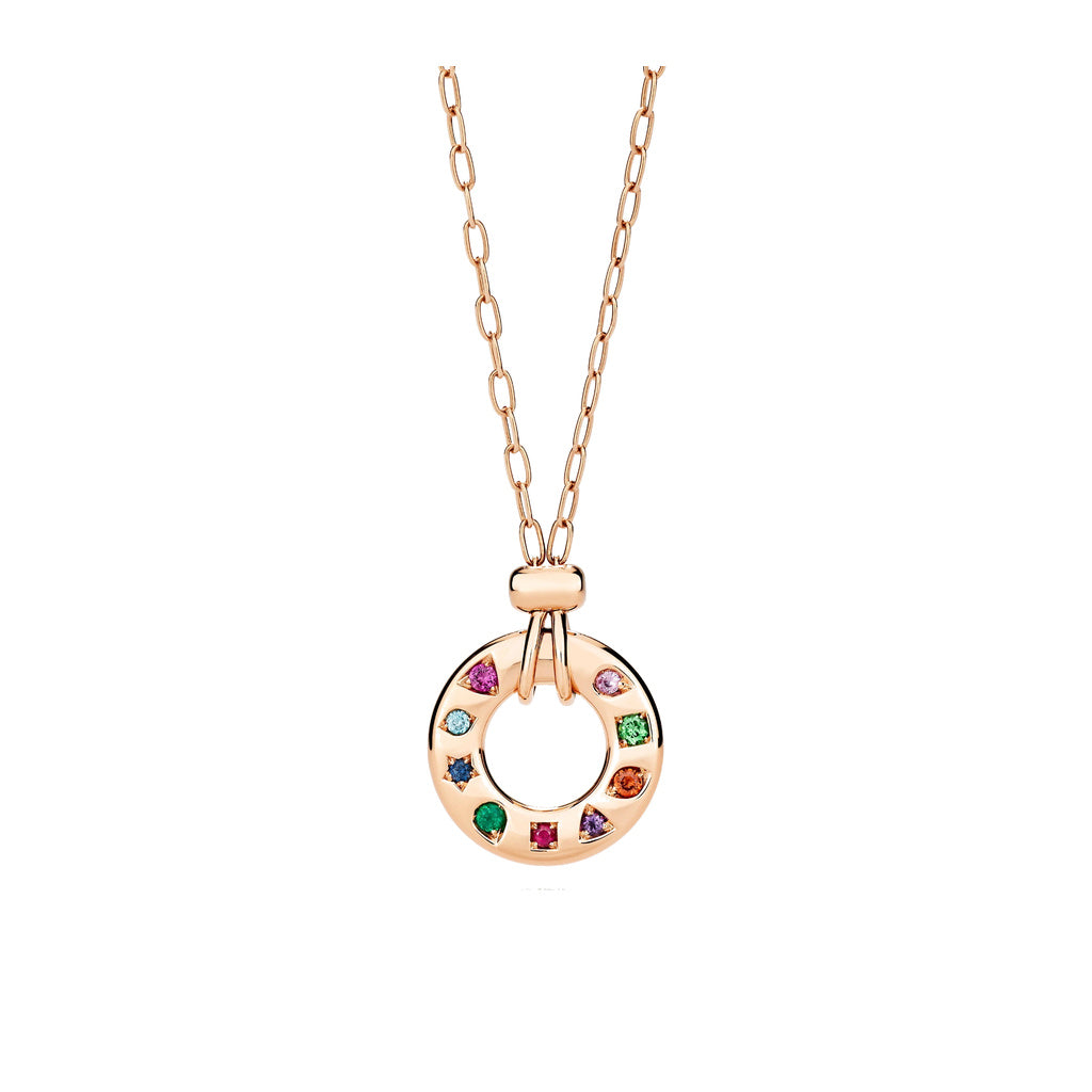 Pomellato Style Multicolor Stone 18K Gold-Plated Necklace