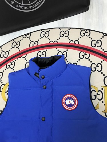 Canada Goose Royal Blue Quilted Puffer Vest with Stand Collar