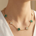 Van Cleef & Arpels Vintage Alhambra Malachite 10 Motifs Necklace