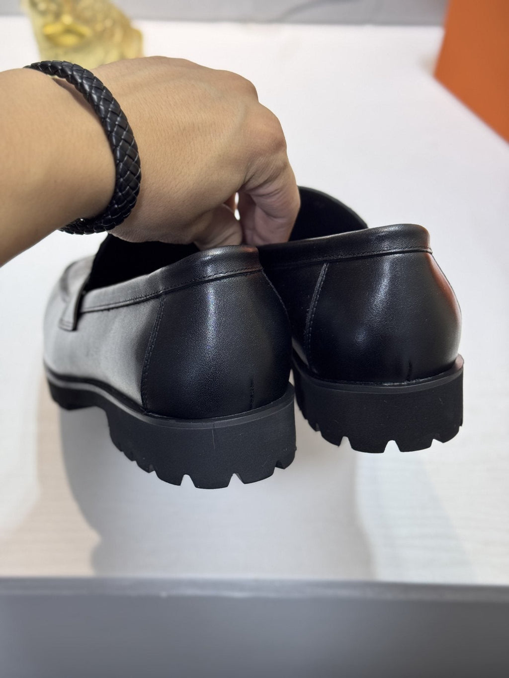 Hermès Men's Black Knot Lug Sole Loafers