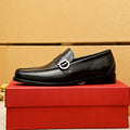 Ferragamo Black Buckle Loafers