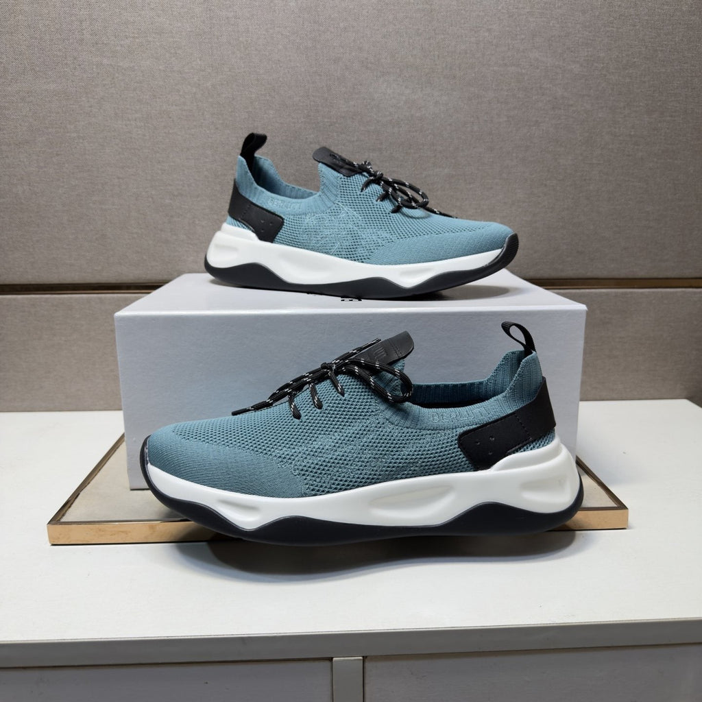 Berluti Dusty Blue Lace-Up Sneakers