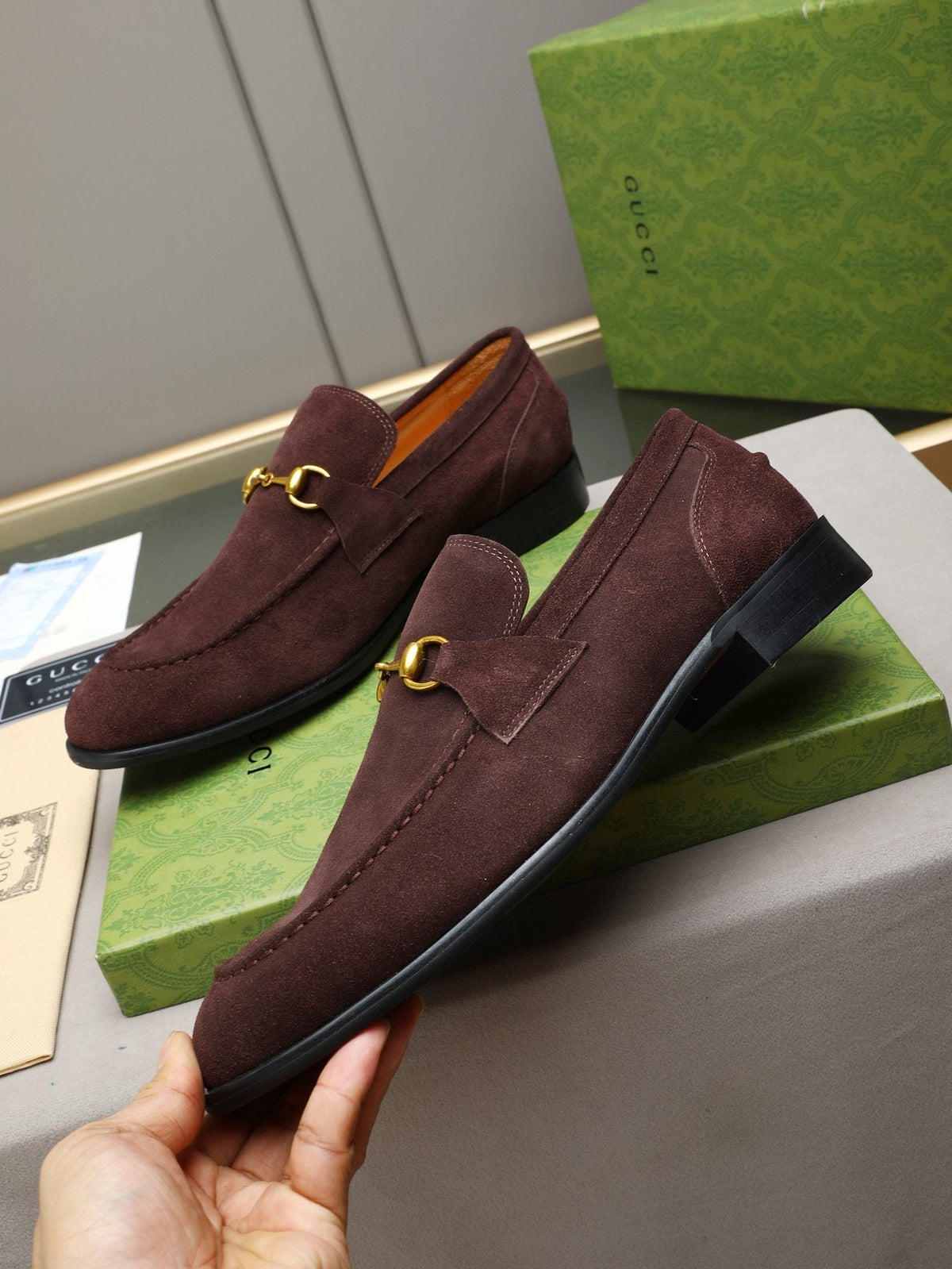 Gucci Burgundy Horsebit Loafers
