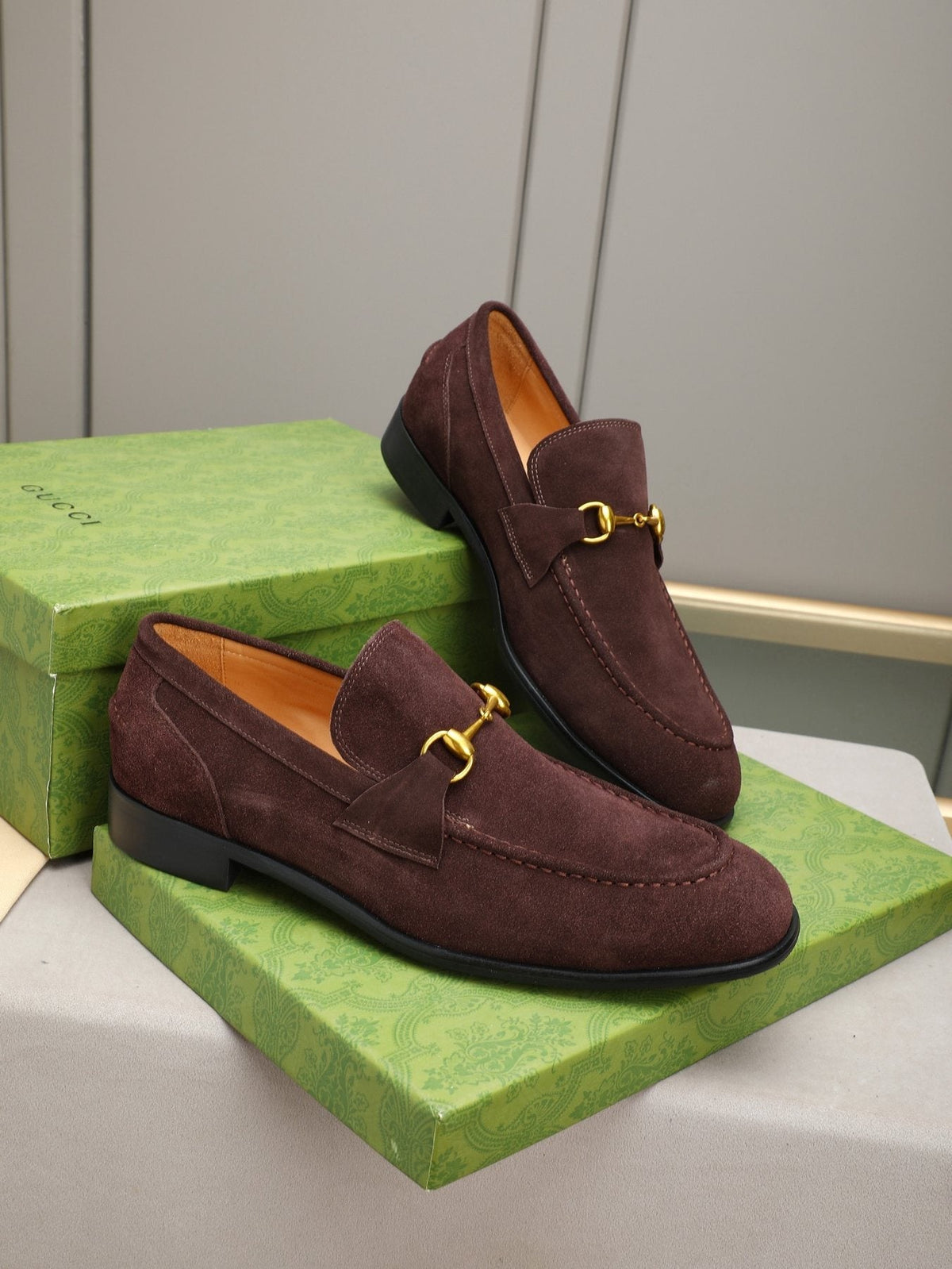 Gucci Burgundy Horsebit Loafers