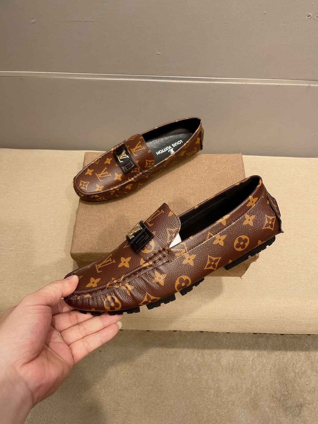 Louis Vuitton Brown Monogram Hardware Loafers