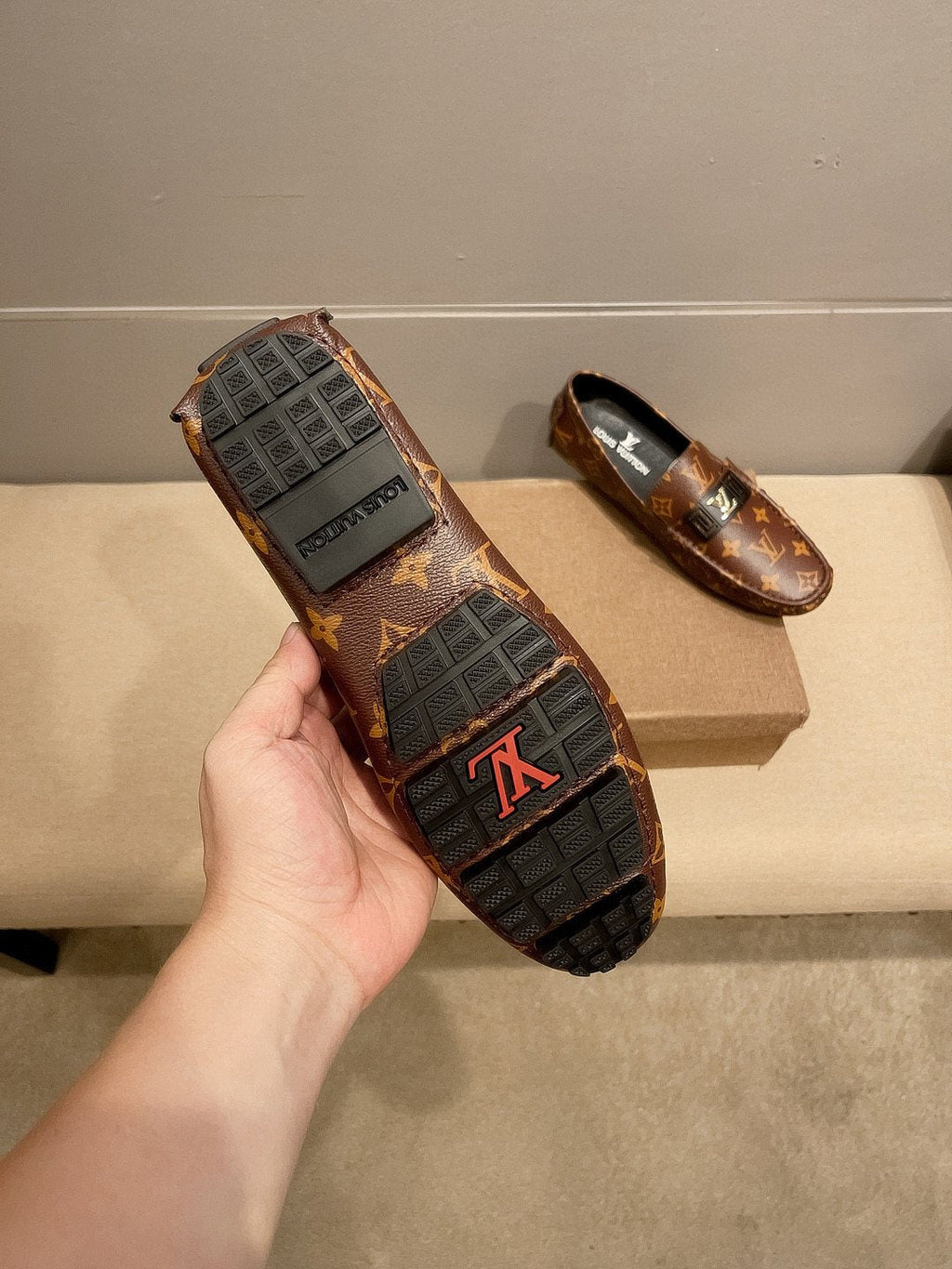 Louis Vuitton Brown Monogram Hardware Loafers