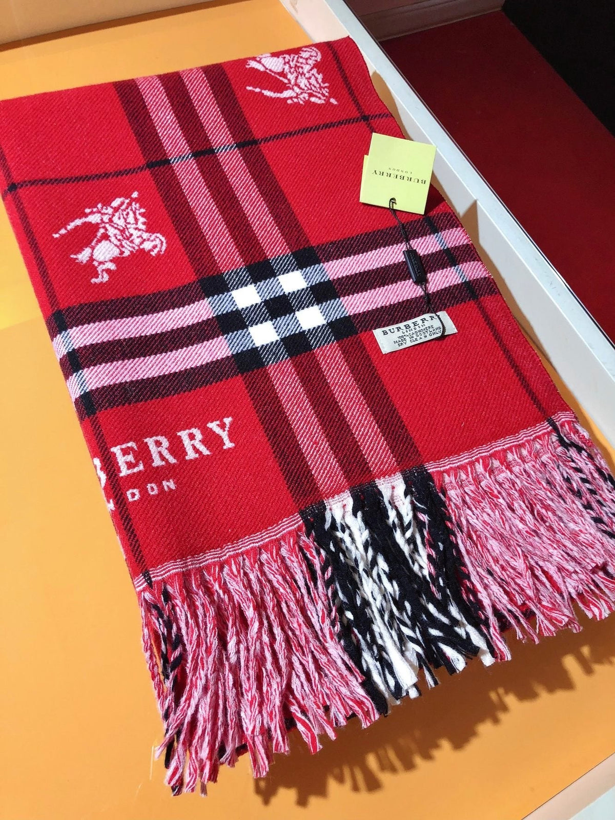 Burberry Plaid Fringed Scarf