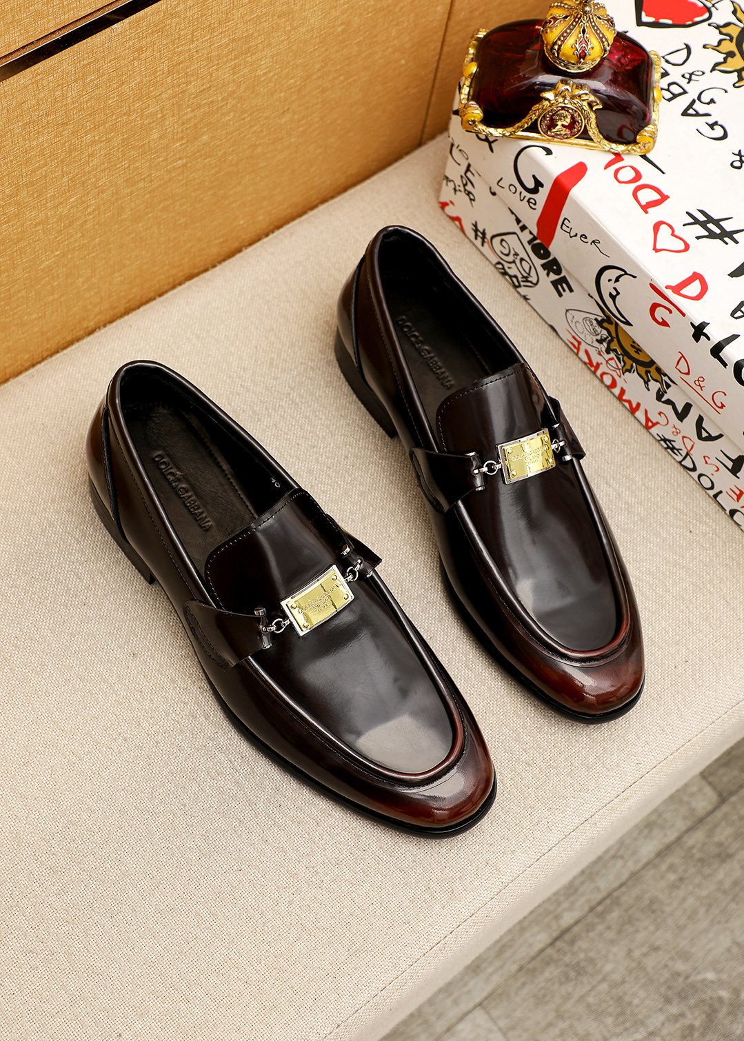 Dolce & Gabbana Dark Brown Buckle Loafers