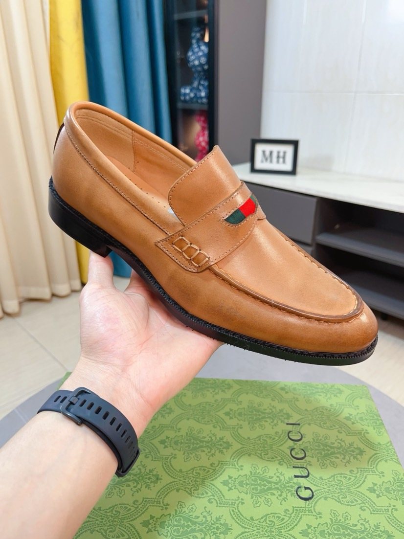 Gucci Web Stripe Loafers - Stacked Heel