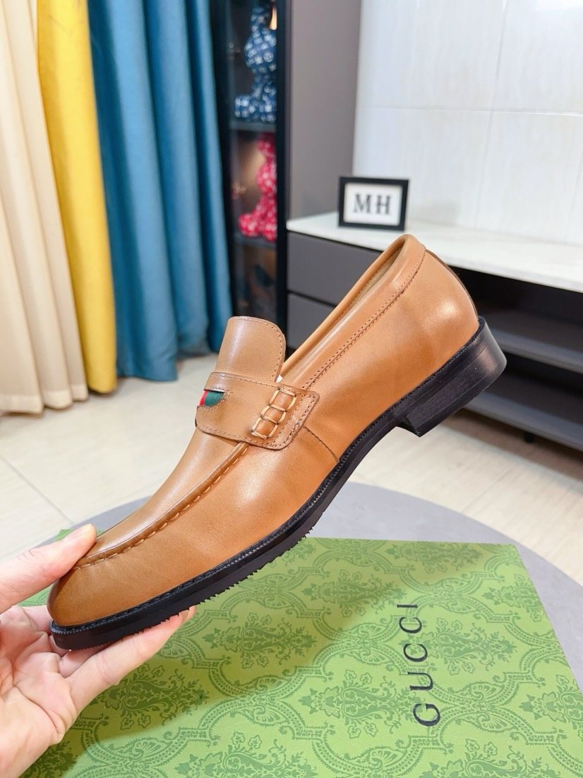 Gucci Web Stripe Loafers - Stacked Heel