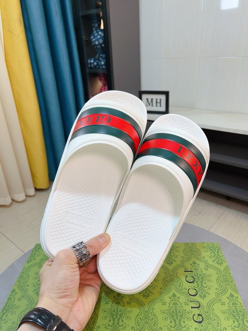 Gucci Striped Slide Sandals