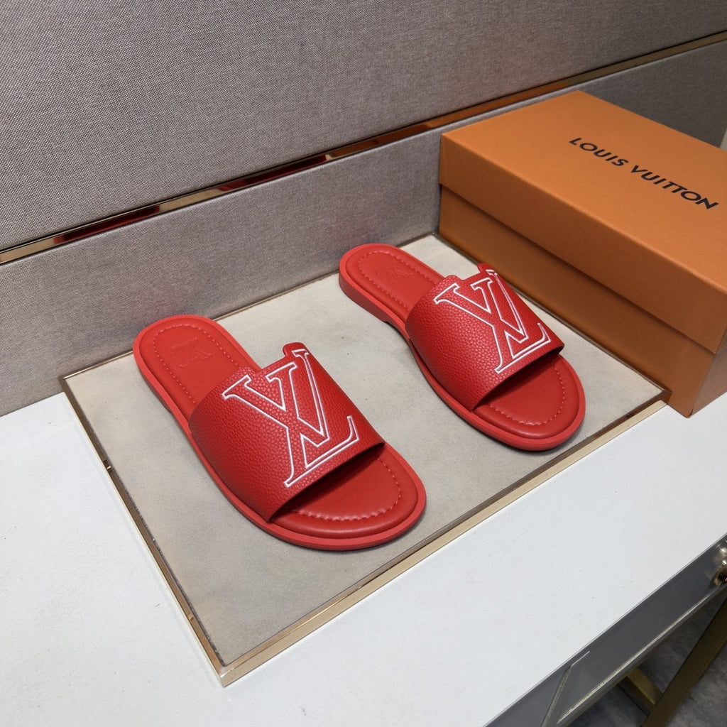 Louis Vuitton Men's Outlined LV Slide Sandals