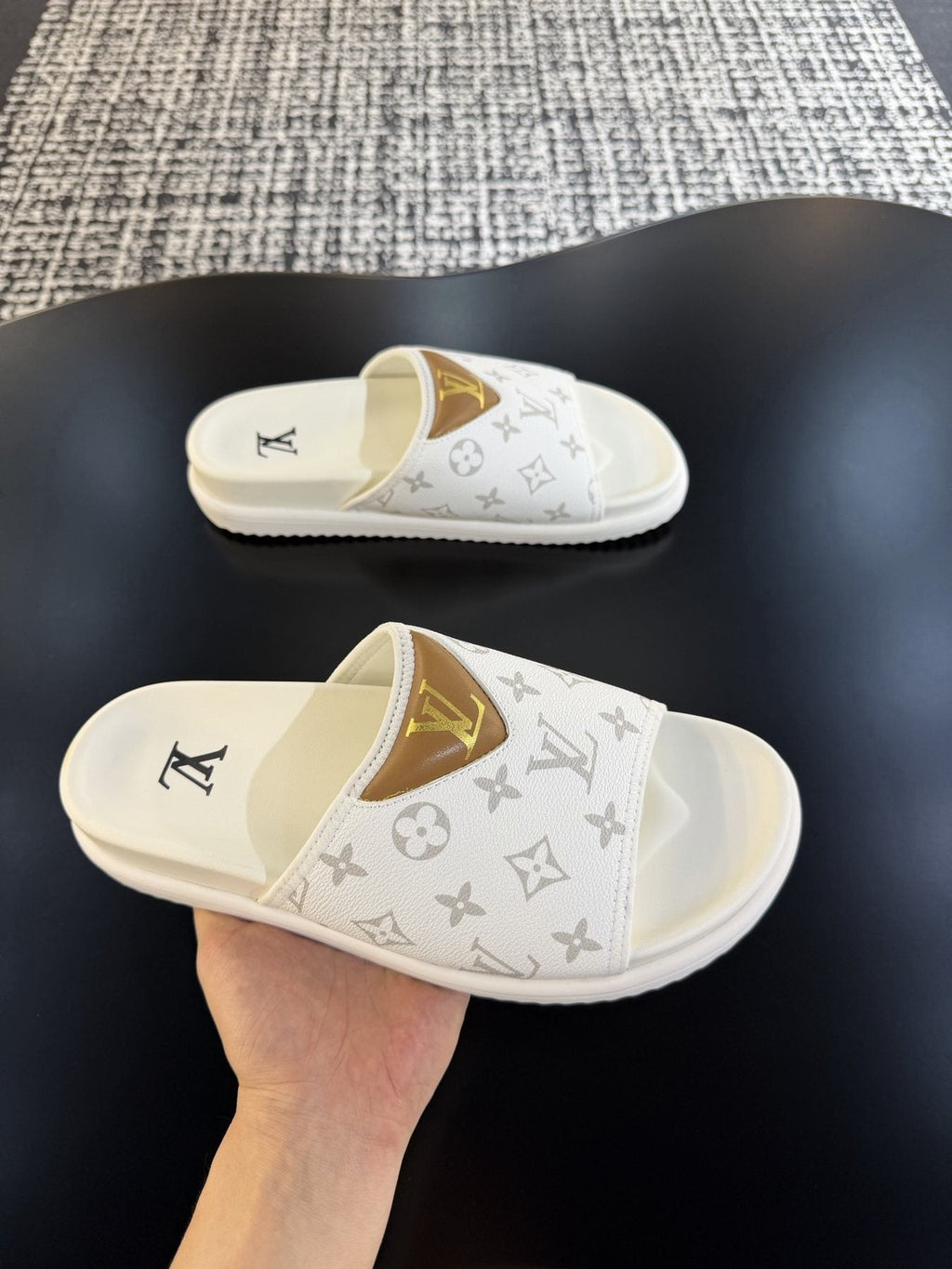 Louis Vuitton Monogram V Slide Sandals