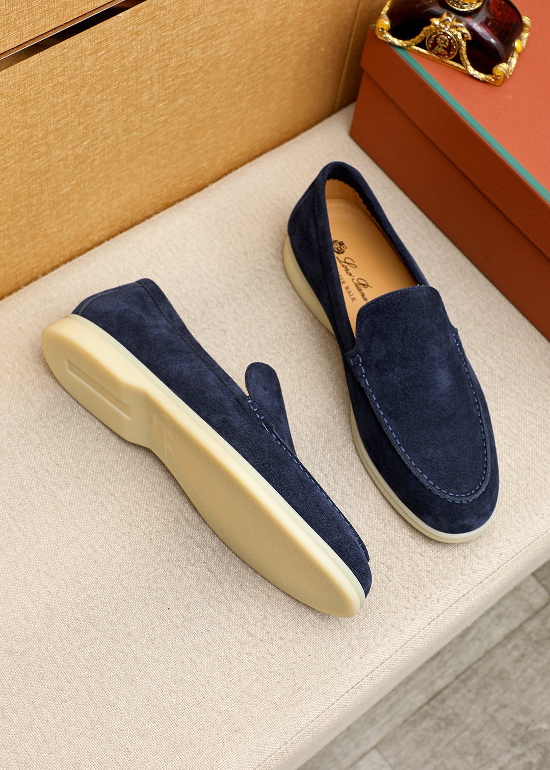 Loro Piana Suede Slip-On Loafers