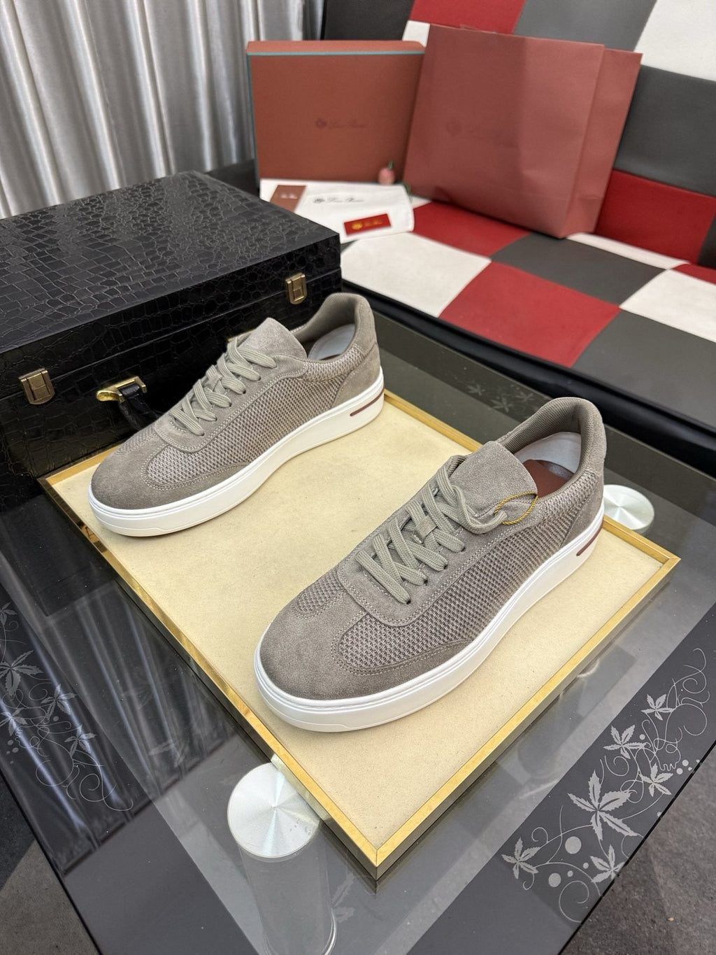 Textured Low-Top Sneakers