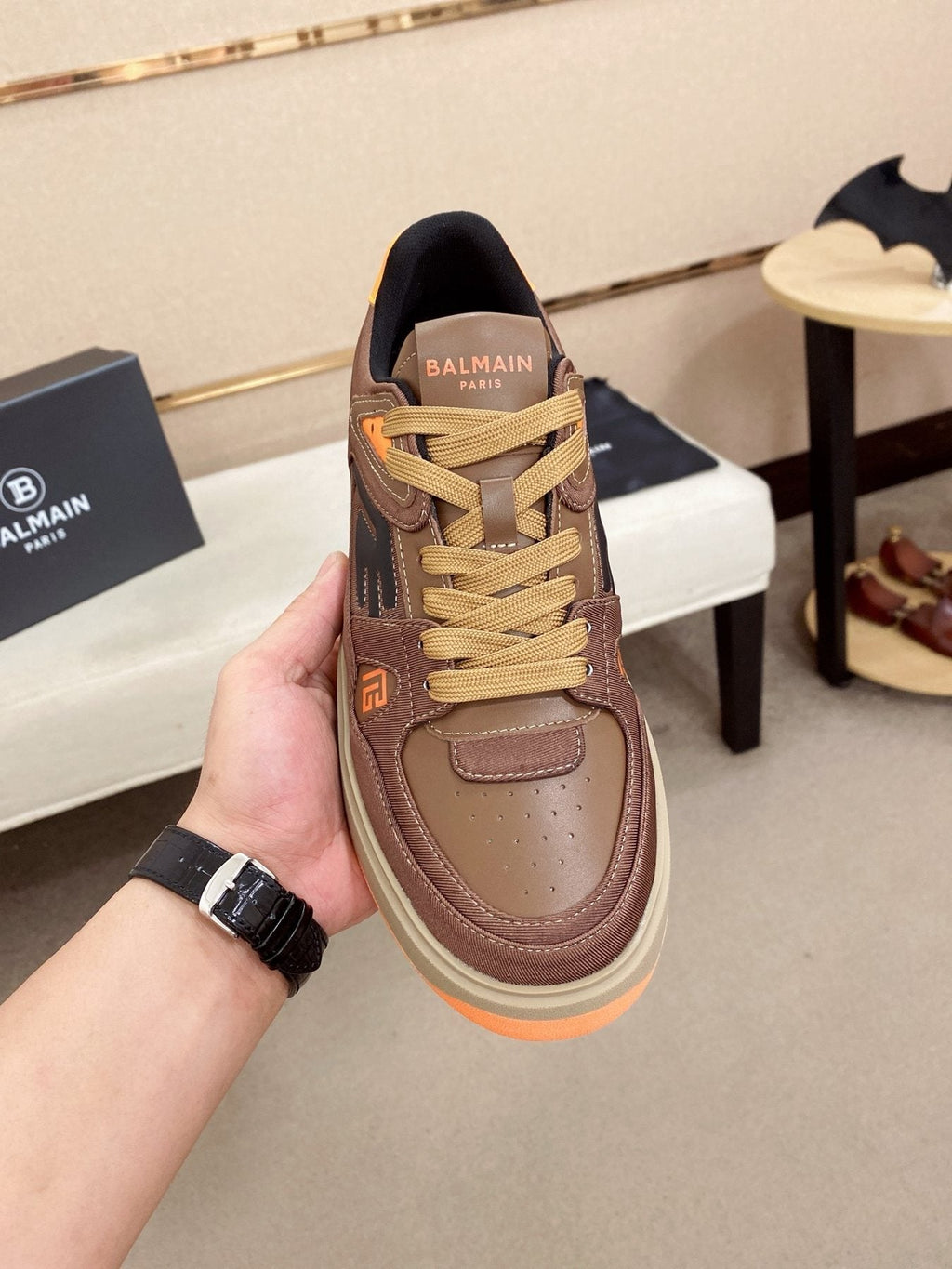 Balmain Color-Block Low-Top Sneakers
