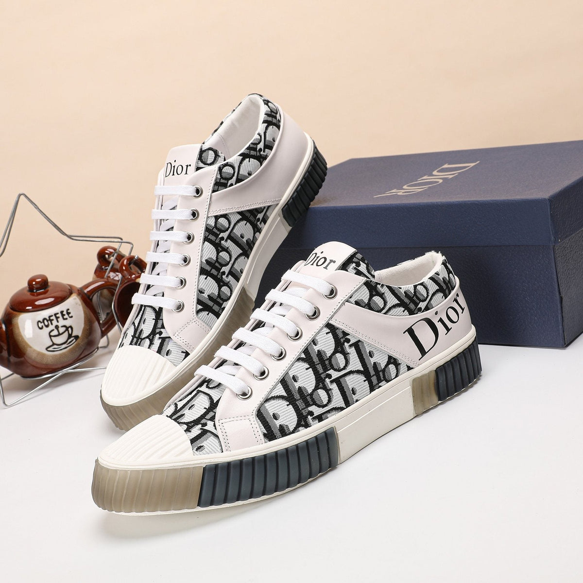 Dior Patterned High-Top Sneakers