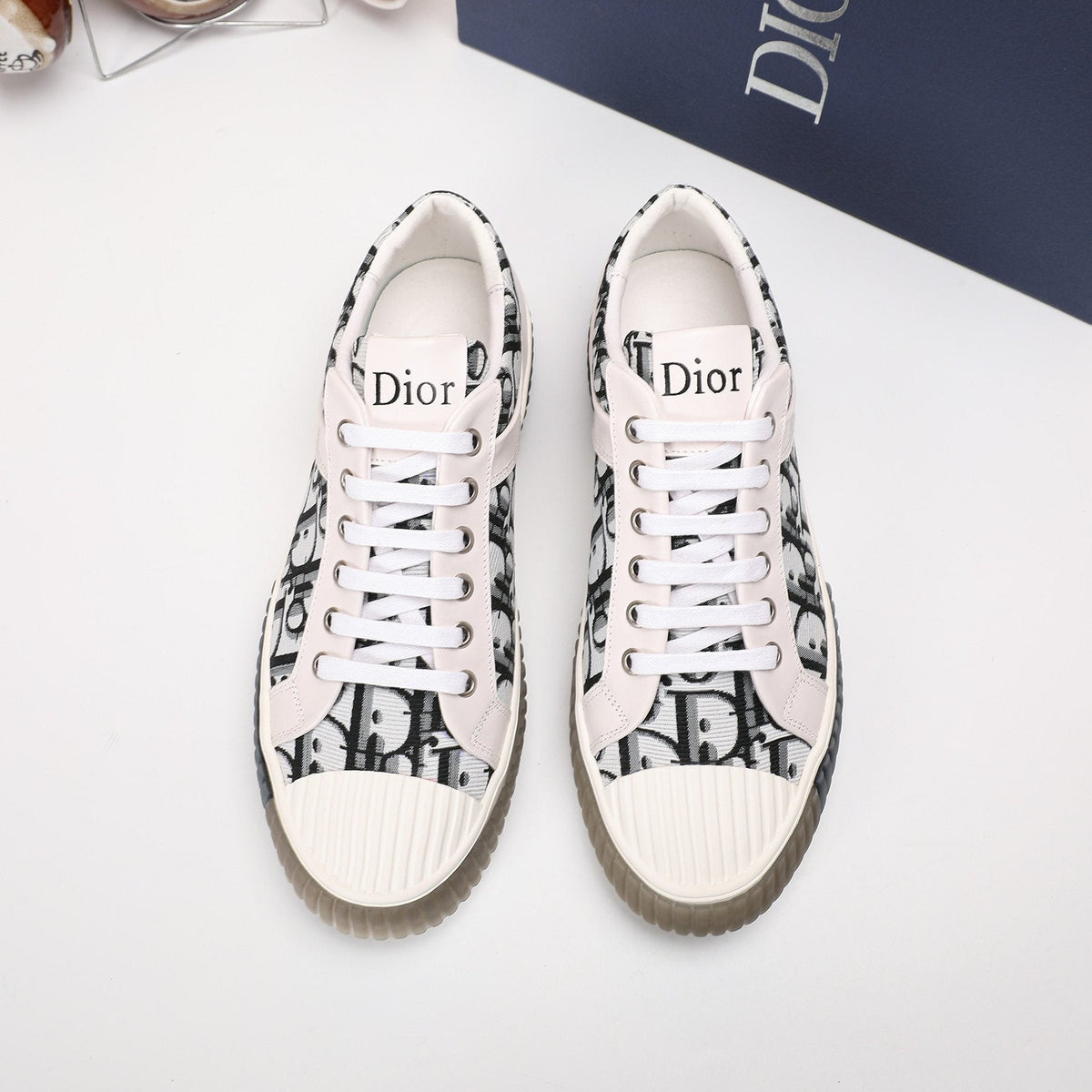Dior Patterned High-Top Sneakers