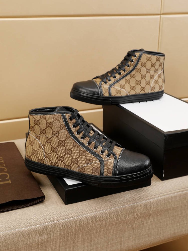 Gucci Men's Monogram High-Top Sneakers