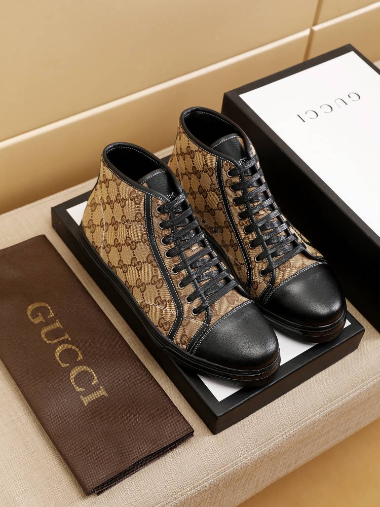Gucci Men's Monogram High-Top Sneakers