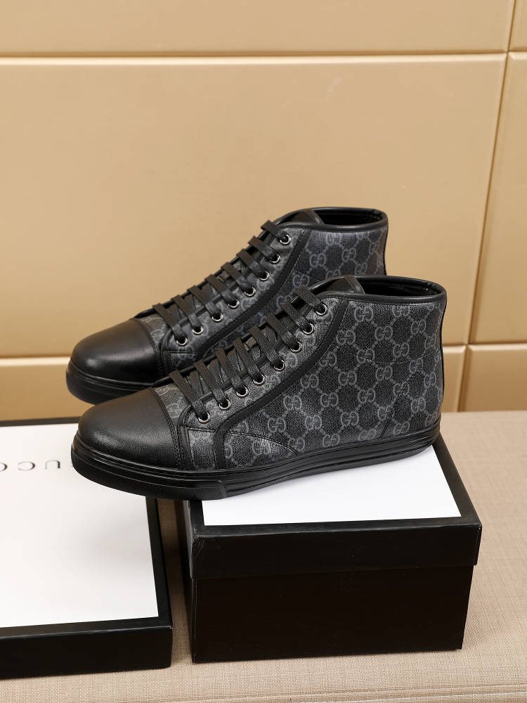 Gucci Men's Monogram High-Top Sneakers