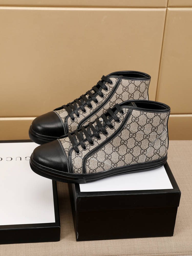 Gucci Men's Monogram High-Top Sneakers