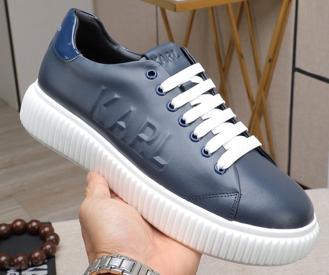 Karl Lagerfeld Embossed Logo Low-Top Sneakers