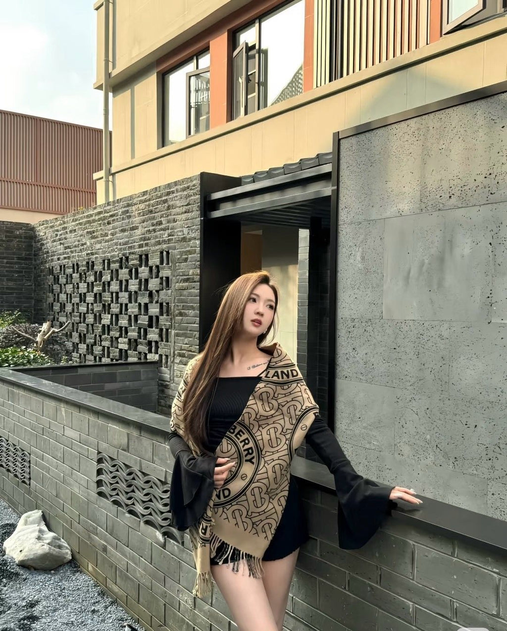 Burberry Reversible Check Fringe Scarf